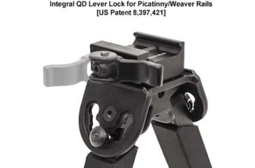 Image of Leapers UTG Rubber Armored Full Metal QD Bipod, 6.0in- 8.5in Center Height, Black, TL-BP20Q-A