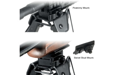 Image of Leapers UTG Super Duty Bipod, Quick Detach, 6.0in- 8.5in Center Height, Black, TL-BP98Q