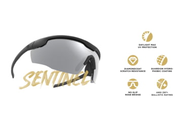 Image of Leupold Sentinel Shooting Glasses, Matte Black Frame, Shadow Gray Flash Lens, 182669