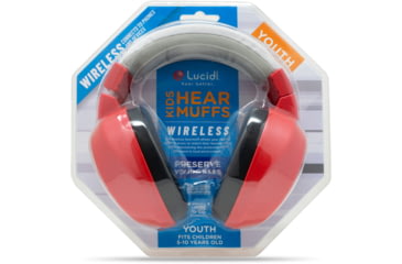 Image of Lucid Audio Bluetooth HearMuffs for Children, Red, Adjustable, LA-KIDS-BT-RED