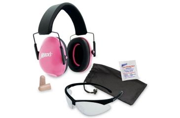 Image of Macks Double Up Safety Kit, Pink Earmuffs, Clear Safety Glasses MK4464