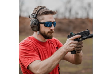Image of Magpul Industries Apex Eyewear Anti-Reflective Lens Sunglasses, Black Frame, Anti-Reflective, Rose/Blue Mirror Lens, Polarized, MAG113010013020