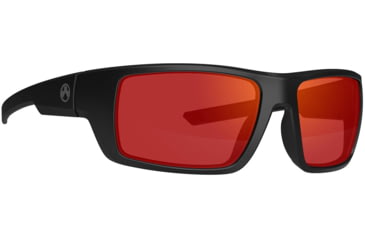Image of Magpul Industries Apex Eyewear Shooting Glasses, Black Frame, Gray/Red Mirror Lens, Polarized, MAG1130-1-001-1140