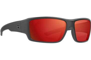 Image of Magpul Industries Ascent Shooting Glasses, Black Frame, Gray Lens/Red Mirror, MAG1132-1-001-1140