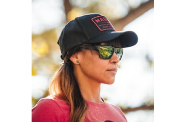 Image of Magpul Industries Pivot Shooting Glasses, Black Frame, Violet Lens/Green Mirror, MAG1128-1-001-4050