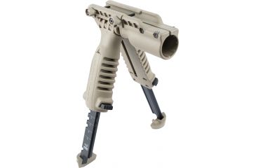 Image of FAB Defense Vertical Foregrip w/Bipod and 1in Light Adapter, Tan, T-PodFAT