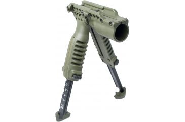Image of FAB Defense Vertical Foregrip w/Bipod and 1in Light Adapter, Olive Drab, T-PodFAOD