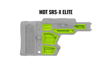 Image of MDT Rubber Buttstock Dampeners, SRS-X Elite, Green, 107249-GRN