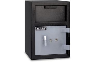 Image of Mesa Safes Depository Safe,0.8 cu ft,8.75x13.75x11in,Key Lock,Two-Tone Black/Grey MFL2014K