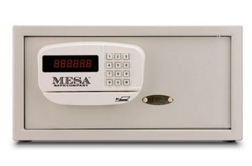 Image of Mesa Safes Hotel Safe,1.2 cu ft,8.875x17.75x12.625in,Electronic Lock,Keyed Alike,Cream MHRC916E-WHTKA