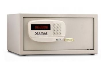 Image of Mesa Safes Hotel Safe,1.2 cu ft,8.875x17.75x12.625in,Electronic Lock,Keyed Alike,Cream MHRC916E-WHTKA