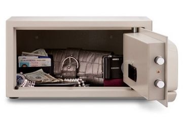 Image of Mesa Safes Hotel Safe,0.4 cu ft,6.875x14.875x7.25in,Keyed Alike,Cream MH101EKA