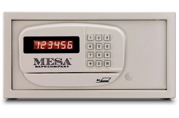 Image of Mesa Safes Hotel Safe, All Steel with Electronic Lock, Keyed Different, 0.4 cu ft, Cream, Black, MH101E-BLK-KD