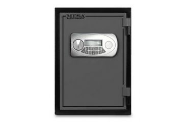 Image of Mesa Safes UL Classified Fire Safe,0.6 cu ft,11.875x8.25x10.25in,Electronic Lock,Two-Tone Black/Grey MF50E
