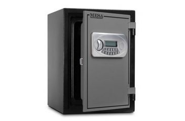 Image of Mesa Safes UL Classified Fire Safe,0.6 cu ft,11.875x8.25x10.25in,Electronic Lock,Two-Tone Black/Grey MF50E