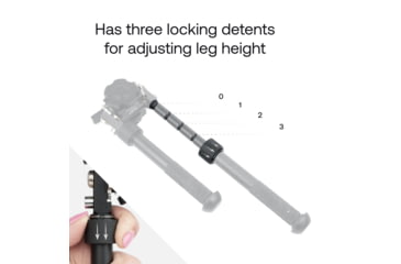 Image of MIGHTY TACTICAL BP-02 Bipod, 6.3-9.1in Height Range, Black, MT-BP-02
