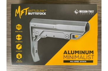 Image of Mission First Tactical Battlelink Minimalist Mil-Spec Stock for AR-15, Black, Aluminum, BMSMIL-MTL-BL