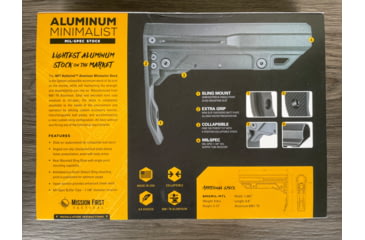 Image of Mission First Tactical Battlelink Minimalist Mil-Spec Stock for AR-15, Black, Aluminum, BMSMIL-MTL-BL