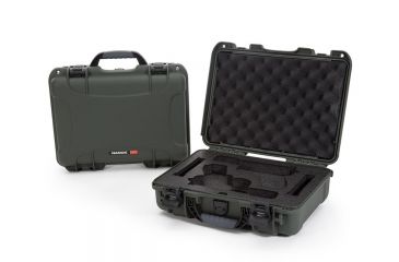 Image of Nanuk Hard Gun Case W/Foam Insert For Glock 2Up, 14.3in, Olive, Medium, 910S-080OL-0J0-18002
