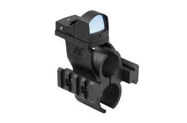 Image of Ncstar Rem 870 Shotgun Barrel And Magazine Tube Micro-Dot And Rail Mount With Green Micro-Dot Optic, BLACK MSHBDREMG