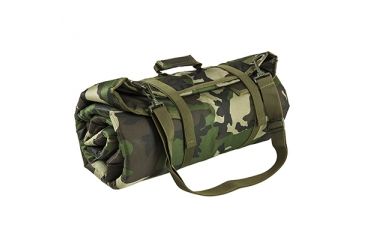 Image of NcSTAR Vism Roll Up Shooting Mat, Woodland Camo CVSHMR2957WC