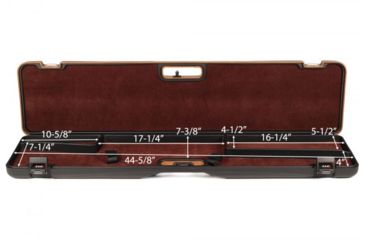 Image of Negrini Compact Scoped Bolt Action Rifle Case, Black/Cognac Leather/Brown, L 45.5in x W 10.875in x D 3.25in 1619LUNGA/5517