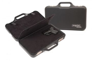 Image of Negrini Compact Two-Sided Hard Gun Case, Black/Black, L19.9in x W14in x D4.7in 3038R/5131