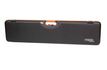 Image of Negrini Deluxe Compact Scoped Bolt Action Rifle Case, Black/Cognac Leather Trim/Brown Interior, 1619LX/5287