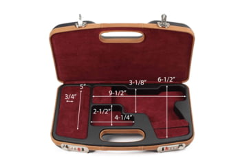 Image of Negrini Deluxe Modern Handgun Case, Black/Cognac Leather Trim/Bordeaux, 2028SLX/5512