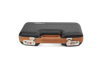 Image of Negrini Deluxe Modern Handgun Case, Black/Cognac Leather Trim/Bordeaux, 2028SLX/5512
