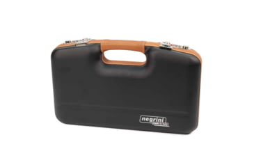 Image of Negrini Deluxe Modern Handgun Case, Black/Cognac Leather Trim/Bordeaux, 2028SLX/5512