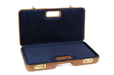 Image of Negrini Luxury Handgun Case - 2 Gun, Nespola Leather Cover/Navy Interior, 2027PL-TAC/4845
