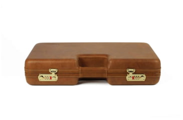 Image of Negrini Luxury Handgun Case - 2 Gun, Nespola Leather Cover/Navy Interior, 2027PL-TAC/4845