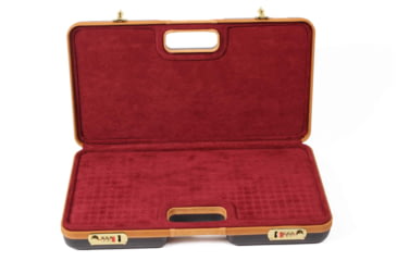 Image of Negrini Luxury Handgun Case - 2 Pistols, Black/Nespola Leather Trim/Bordeaux Interior, 2027LX-TAC/4843
