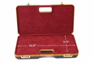 Image of Negrini Luxury Handgun Case - 2 Pistols, Black/Nespola Leather Trim/Bordeaux Interior, 2027LX-TAC/4843
