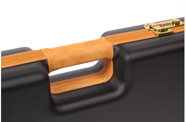 Image of Negrini Luxury Handgun Case - 2 Pistols, Black/Nespola Leather Trim/Bordeaux Interior, 2027LX-TAC/4843