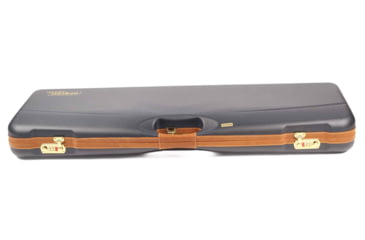 Image of Negrini O/U Deluxe High Rib Trap/Sporting Combo Shotgun Case, Navy/Tobacco Leather/Grey Interior, 1653LX/5005