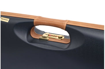 Image of Negrini OU Deluxe High Rib Trap/Sporting Shotgun Case, Navy/Tobacco Leather/Navy Interior, 1657LX/5164
