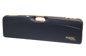 Image of Negrini OU Deluxe High Rib Trap/Sporting Shotgun Case, Navy/Tobacco Leather/Navy Interior, 1657LX/5164