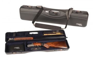 Image of Negrini OU/SxS Uplander Ultra-Compact Hunting Shotgun Case, Black/Blue, L31.89in x W6.89in x D4.72in 16405LR/5541