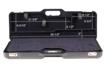 Image of Two OU/SxS Hunting, Skeet Shotgun Travel Case, Black/Blue, 32X11.6X4.8