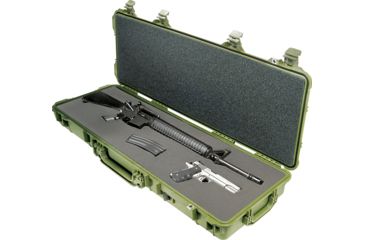 Image of Pelican 1720 Watertight Gun Case w/ Wheels and Foam - 42in Long Interior, OD Green 1720-000-130