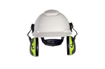 Image of Peltor Cap-Mount Earmuffs, Black/Chartreuse, 10 EA/Case, One Size Fits Most XA007707913