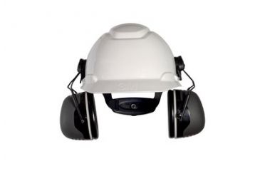 Image of Peltor Cap-Mount Earmuffs, Black/Grey, 10 EA/Case, One Size Fits Most XA007707921