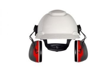 Image of Peltor Cap-Mount Earmuffs, Black/Red, 10 EA/Case, One Size Fits Most XA007707905