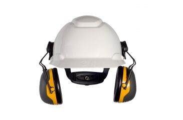 Image of Peltor Cap-Mount Earmuffs, Black/Yellow, 10 EA/Case, One Size Fits Most XA007707897