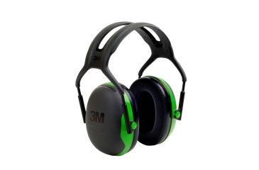 Image of Peltor Over-the-Head Earmuffs, Black/Green, 10 EA/Case, One Size Fits Most XA007707830