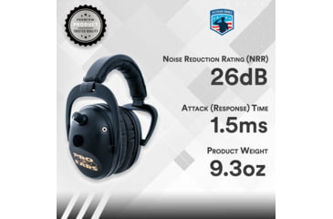 Image of Pro Ears Predator Gold Ear Muffs, 26 dB, Black, GSP300B