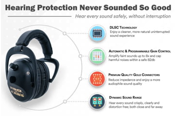 Image of Pro Ears Predator Gold Ear Muffs, 26 dB, Black, GSP300B