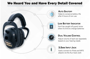 Image of Pro Ears Predator Gold Ear Muffs, 26 dB, Black, GSP300B